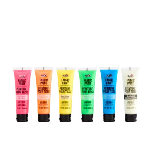 Michaels, Tulip® Neon 6 Colour Brush-On Fabric Paint Set – Category: Fabric Paint